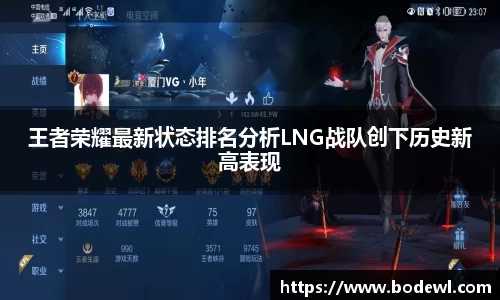 王者荣耀最新状态排名分析LNG战队创下历史新高表现